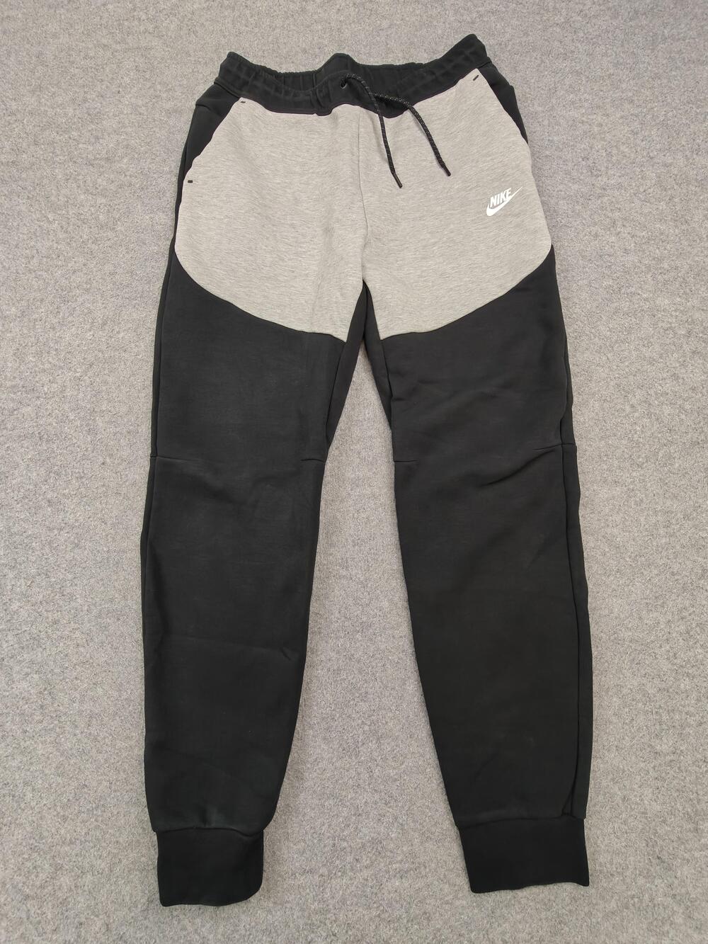 Nike Pants Mens Large Tall Black Jogger French Terry Zip Pocket Side Stripe